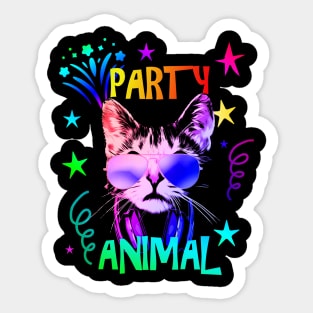 Cat Party Animal Sticker